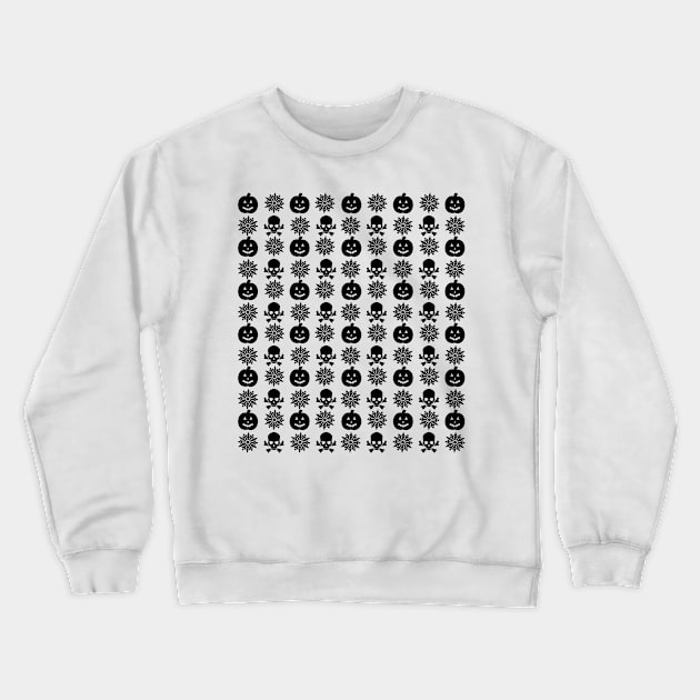 Creepy Christmas Skulls And Pumpkins Pattern Crewneck Sweatshirt by LunaMay